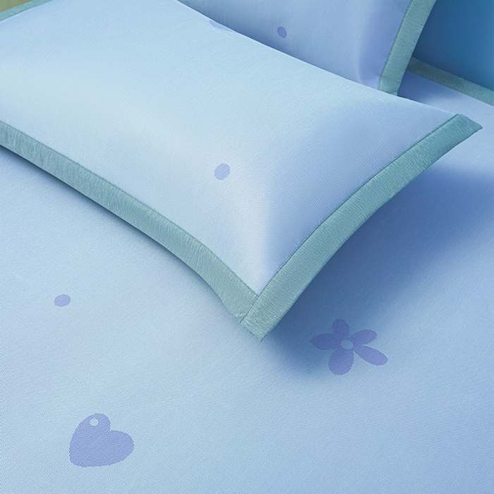 91家纺网 家纺一手货源 找家纺 玖明家纺 2026新款A类精品加厚净味抗菌凉感冰丝席三件套藤席凉席 繁花·花漫山-兰