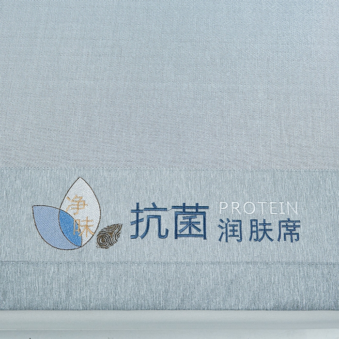 91家纺网 家纺一手货源 找家纺 玖明家纺 2026新款A类精品加厚净味抗菌凉感冰丝席三件套藤席凉席 繁花·花漫山-灰