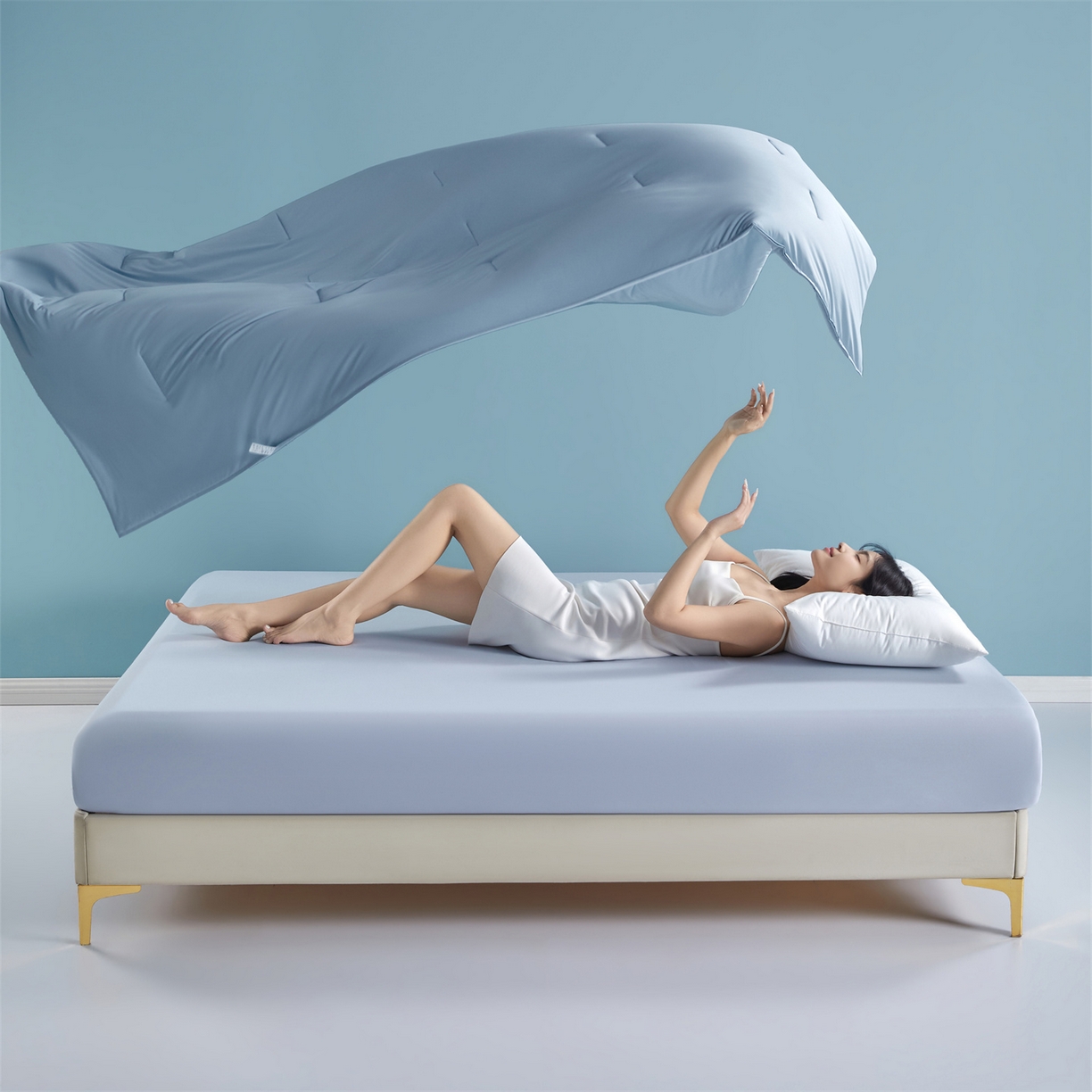 龙图家纺 2026新款深睡夏凉被3.0夏被空调被 静水蓝