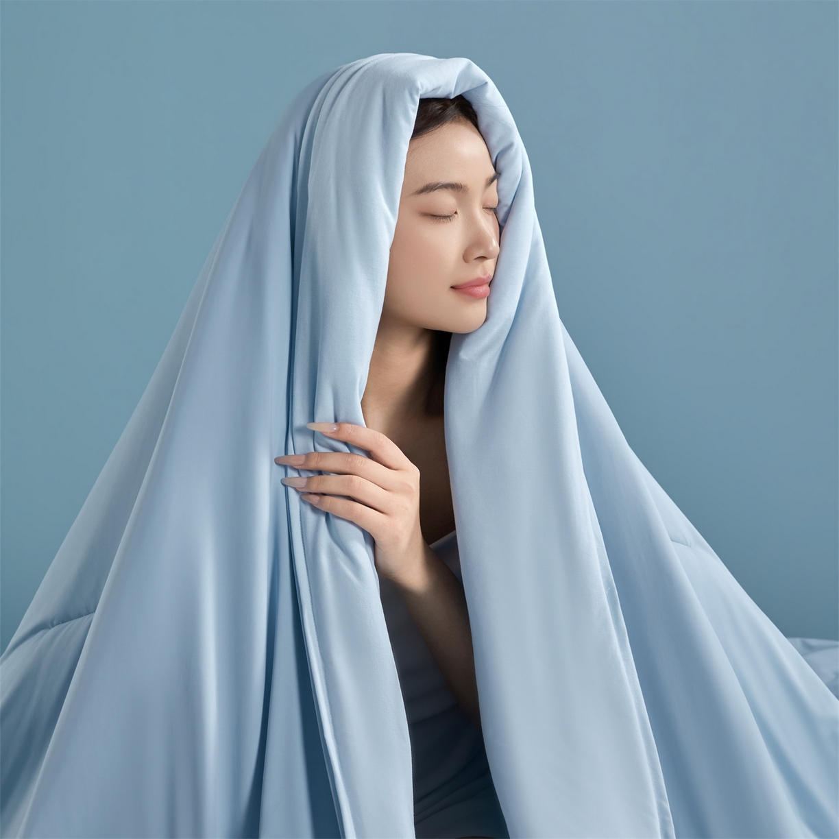 91家纺网 家纺一手货源 找家纺 龙图家纺 2026新款深睡夏凉被3.0夏被空调被 静水蓝