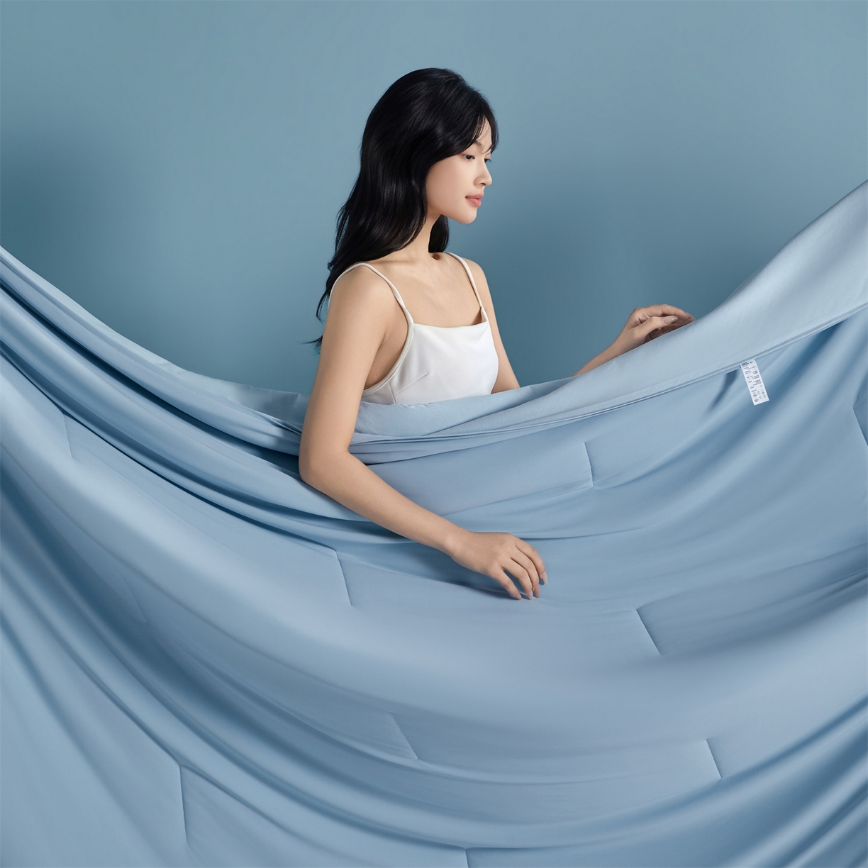 91家纺网 家纺一手货源 找家纺 龙图家纺 2026新款深睡夏凉被3.0夏被空调被 静水蓝