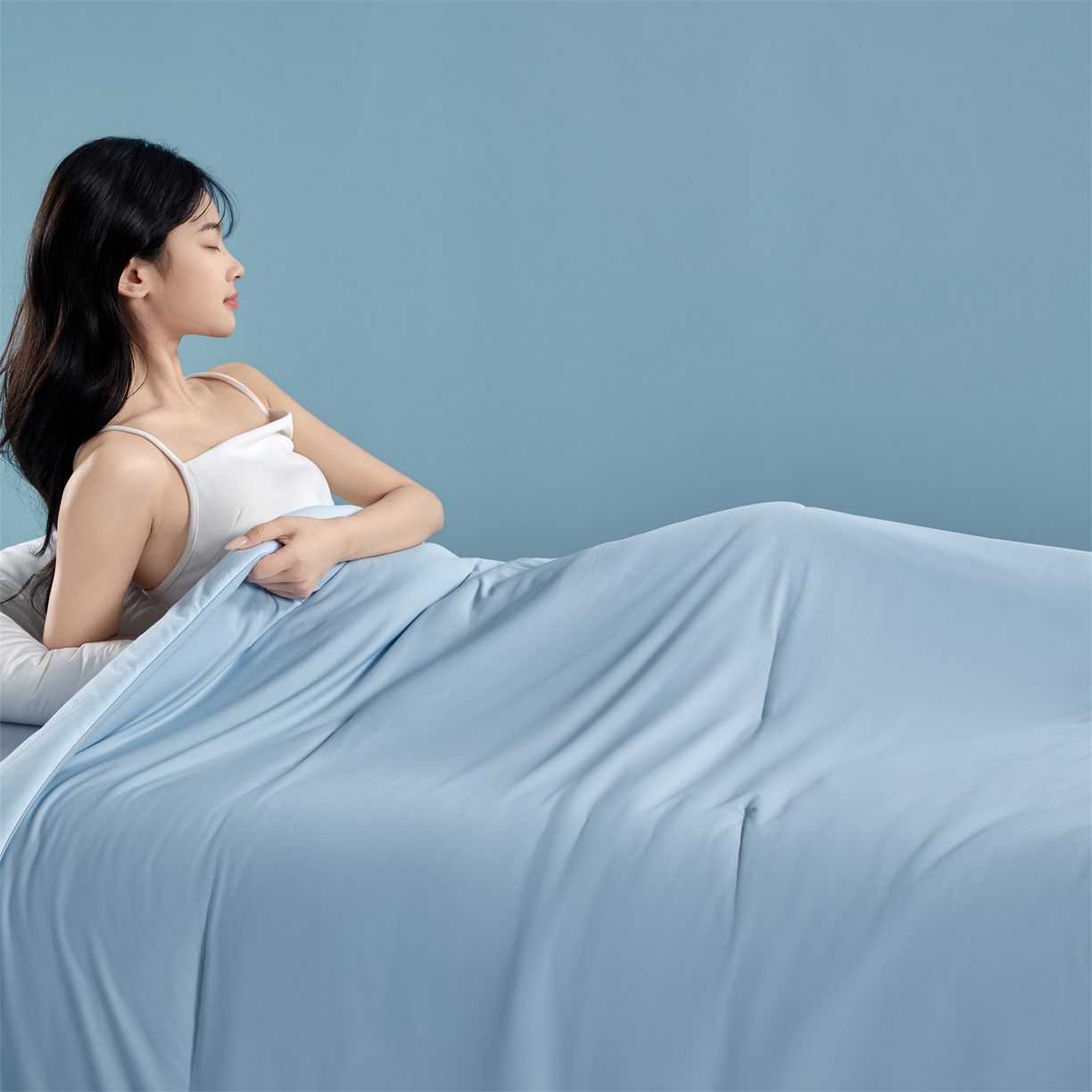 91家纺网 家纺一手货源 找家纺 龙图家纺 2026新款深睡夏凉被3.0夏被空调被 静水蓝