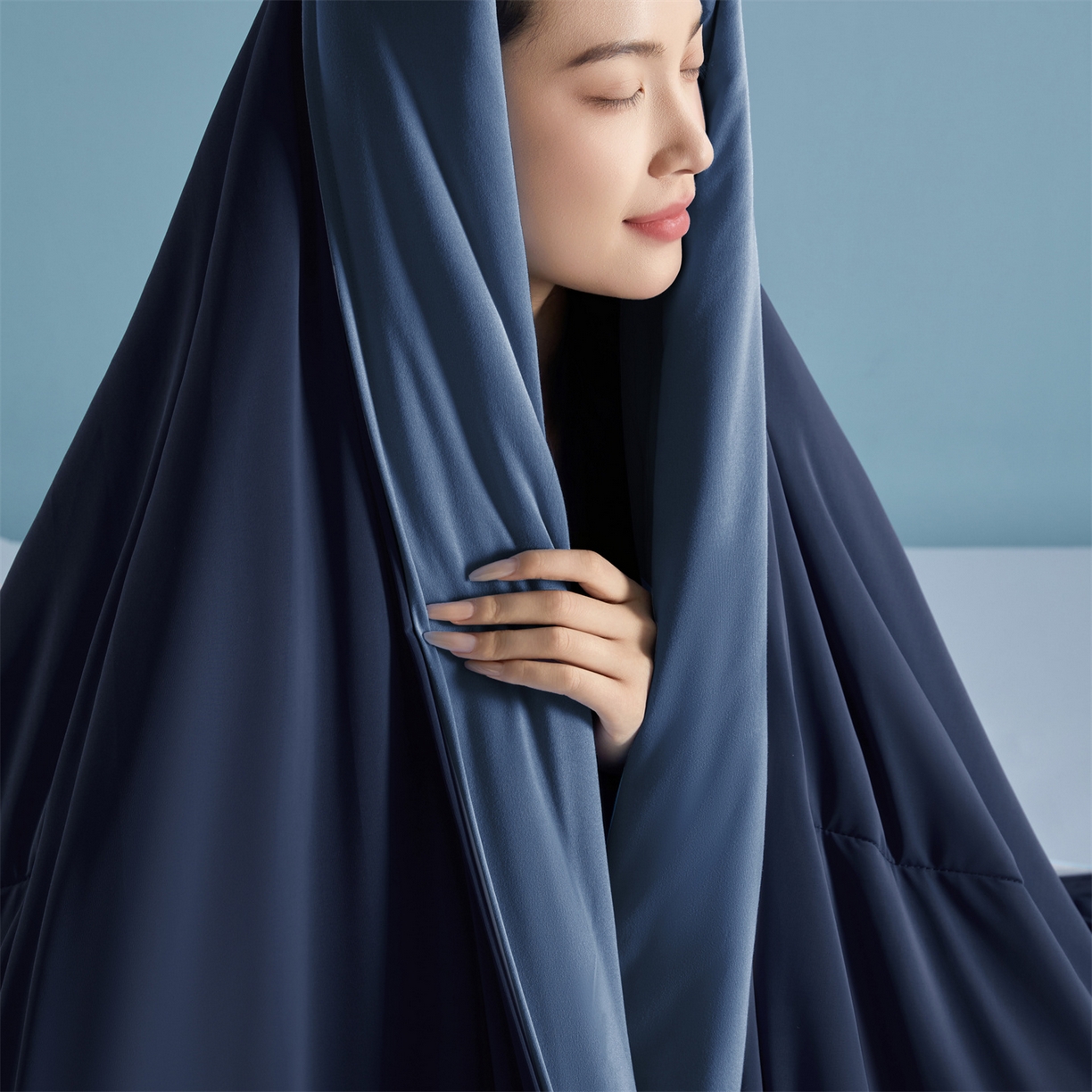 91家纺网 家纺一手货源 找家纺 龙图家纺 2026新款深睡夏凉被3.0夏被空调被 深睡蓝