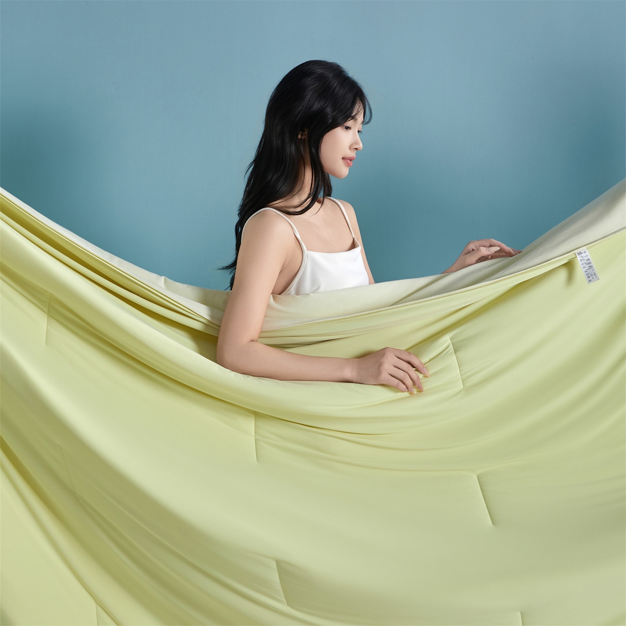 91家纺网 家纺一手货源 找家纺 龙图家纺 2026新款深睡夏凉被3.0夏被空调被 竹青黄