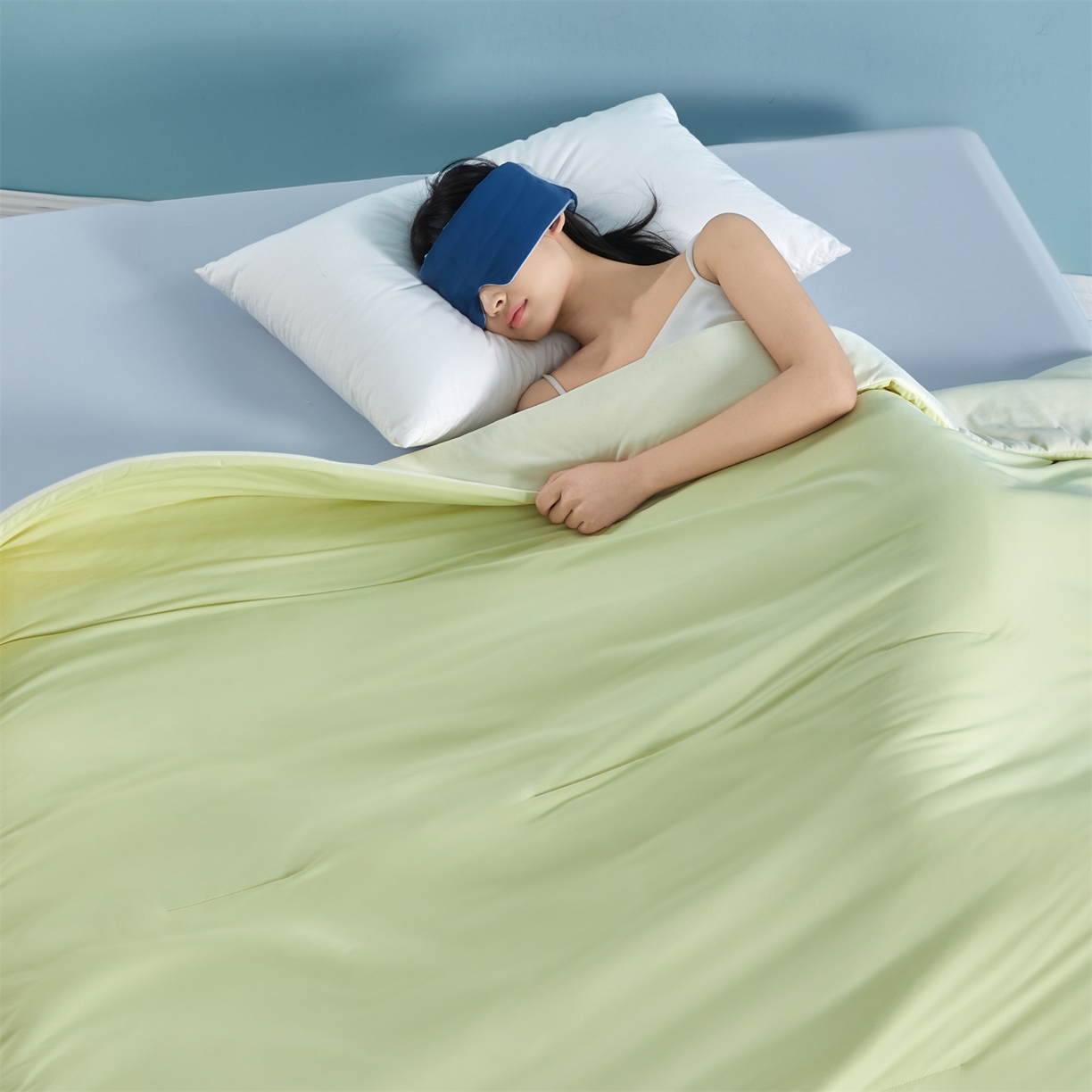 91家纺网 家纺一手货源 找家纺 龙图家纺 2026新款深睡夏凉被3.0夏被空调被 竹青黄