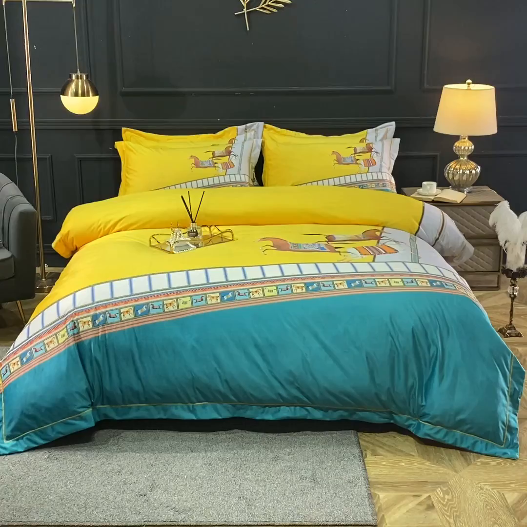 91家纺网 家纺一手货源 找家纺 玉相逢 2026春夏新品水洗仿天丝数码凉感丝四件套系列 博睿