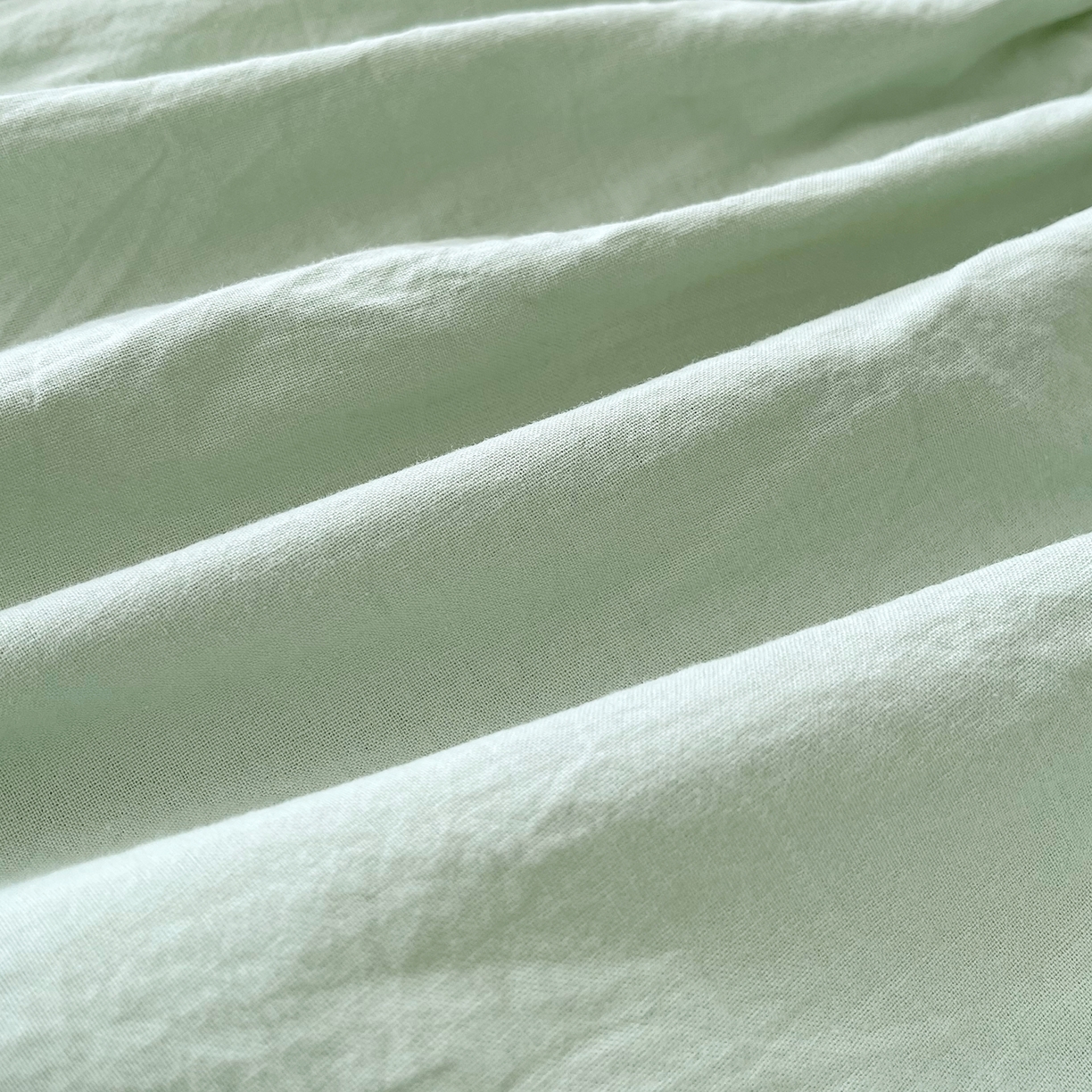 91家纺网 家纺一手货源 找家纺 春皖家纺 2026春夏新款双拼全棉纯棉水洗棉单床笠 床笠单件 素雅果绿