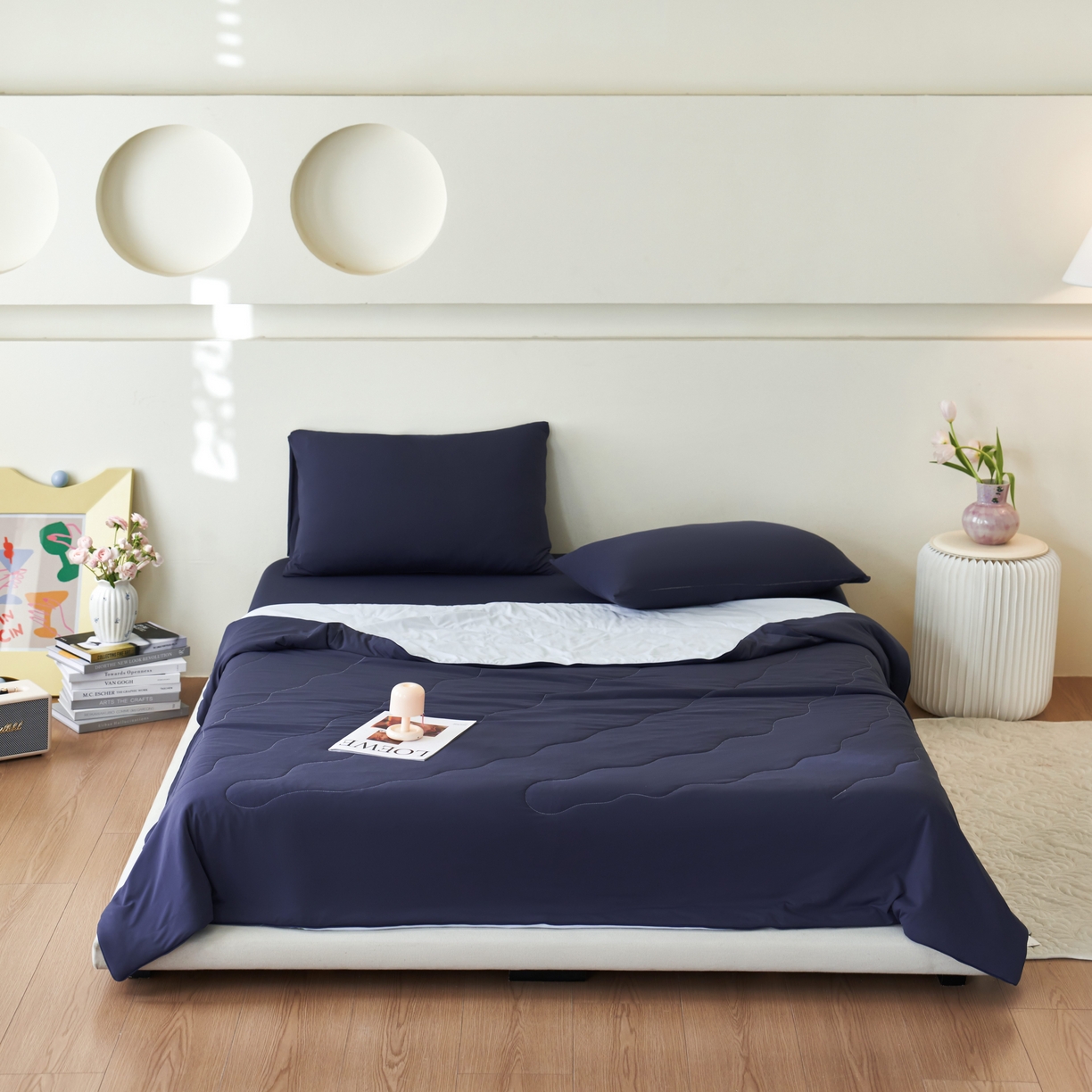 91家纺网 家纺一手货源 找家纺 亿梵家居 2026新款西瓜啵啵凉感夏被夏凉被空调被 深睡蓝-天空蓝