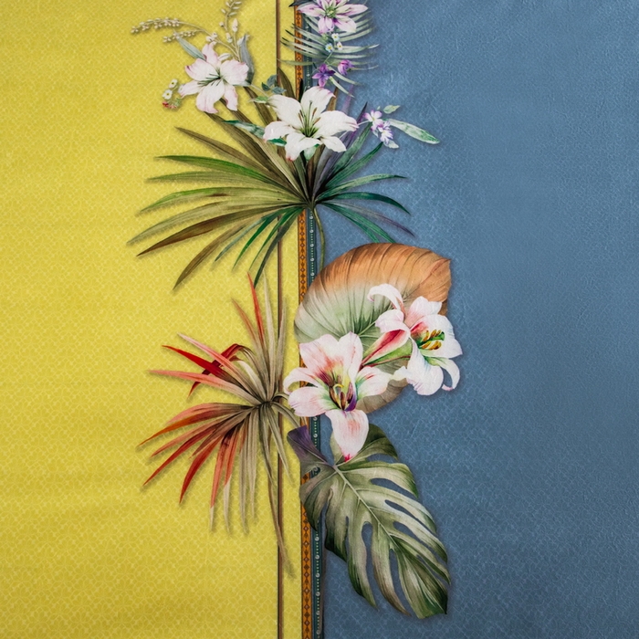 91家纺网 家纺一手货源 找家纺 玉相逢 2026春夏新品水洗仿天丝数码凉感丝四件套系列 米莱-黄