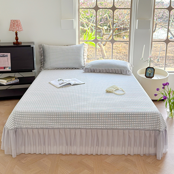 91家纺网 家纺一手货源 找家纺 冬然家纺 2026新款立体爽肤格凉席 爽肤格-白