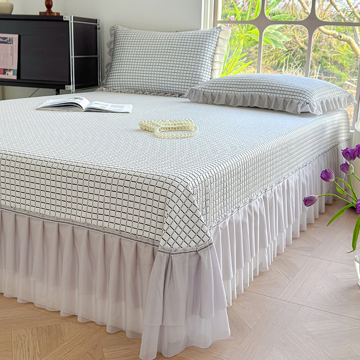 91家纺网 家纺一手货源 找家纺 冬然家纺 2026新款立体爽肤格凉席 爽肤格-白