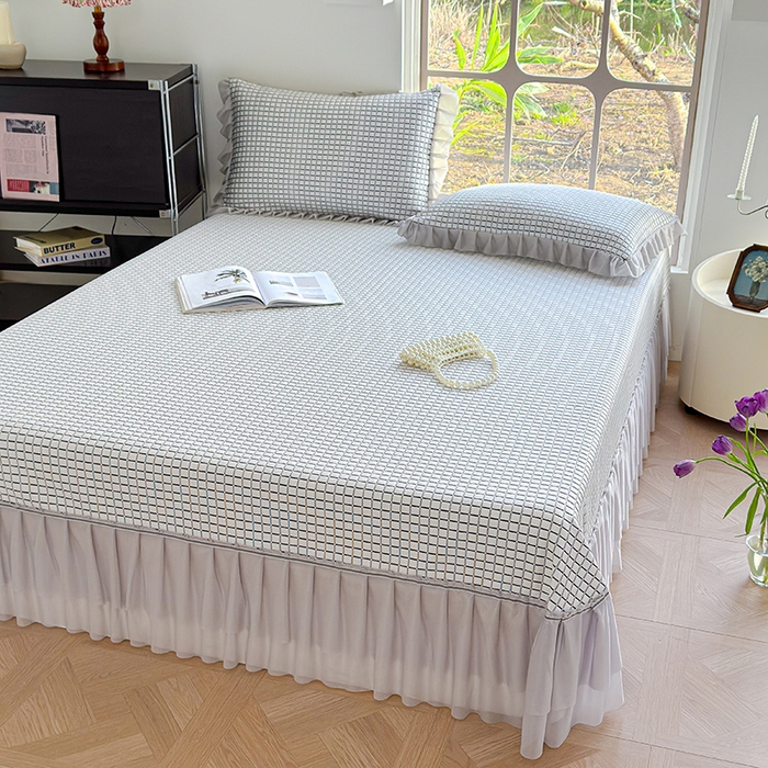 91家纺网 家纺一手货源 找家纺 冬然家纺 2026新款立体爽肤格凉席 爽肤格-白