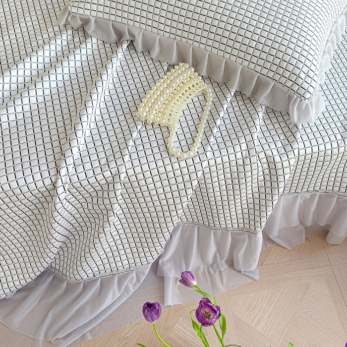 91家纺网 家纺一手货源 找家纺 冬然家纺 2026新款立体爽肤格凉席 爽肤格-白