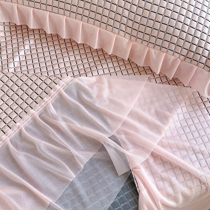 91家纺网 家纺一手货源 找家纺 冬然家纺 2026新款立体爽肤格凉席 爽肤格-粉