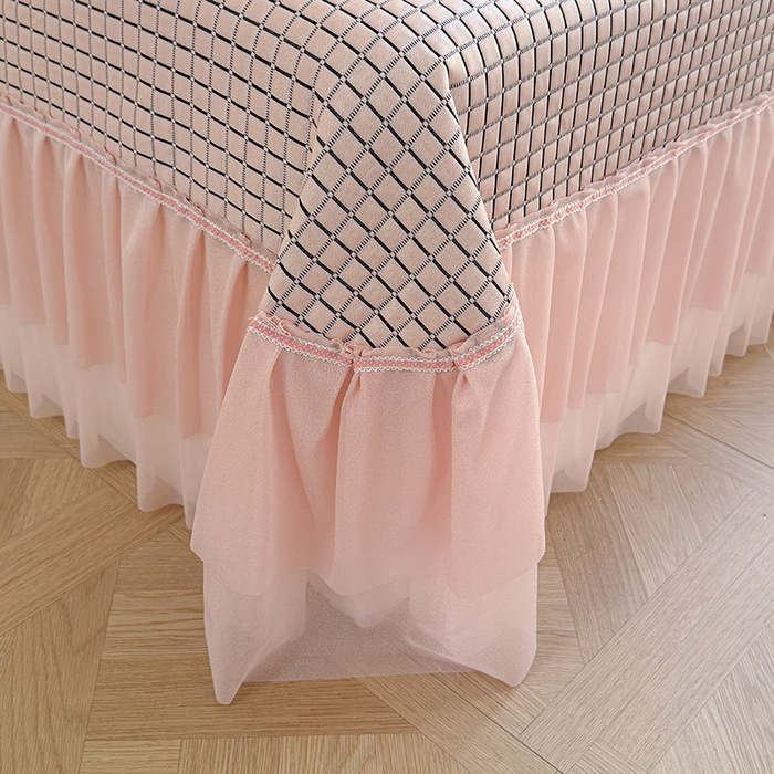 91家纺网 家纺一手货源 找家纺 冬然家纺 2026新款立体爽肤格凉席 爽肤格-粉