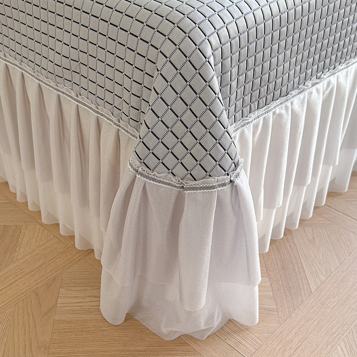 91家纺网 家纺一手货源 找家纺 冬然家纺 2026新款立体爽肤格凉席 爽肤格-灰