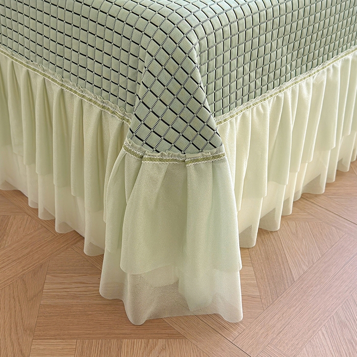 91家纺网 家纺一手货源 找家纺 冬然家纺 2026新款立体爽肤格凉席 爽肤格-绿