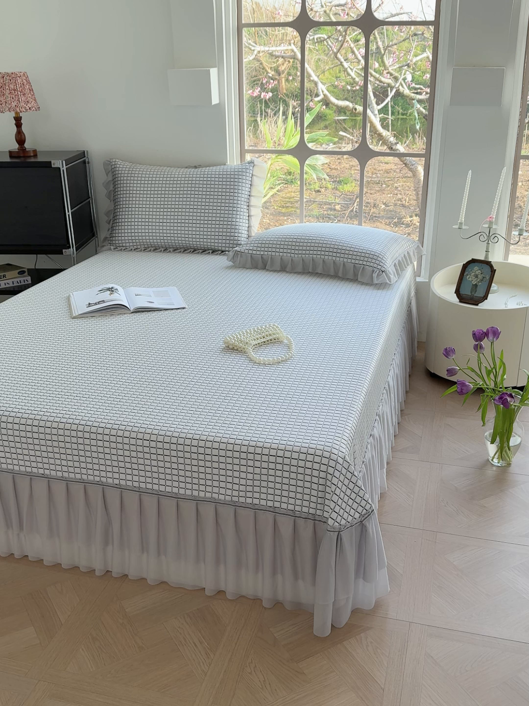 91家纺网 家纺一手货源 找家纺 冬然家纺 2026新款立体爽肤格凉席 爽肤格-白