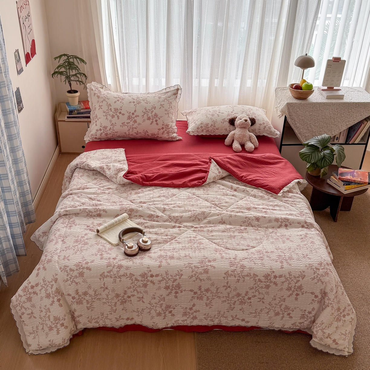 91家纺网 家纺一手货源 找家纺 欧尚 2026新款蕾丝花边夏被款四件套 丽莎