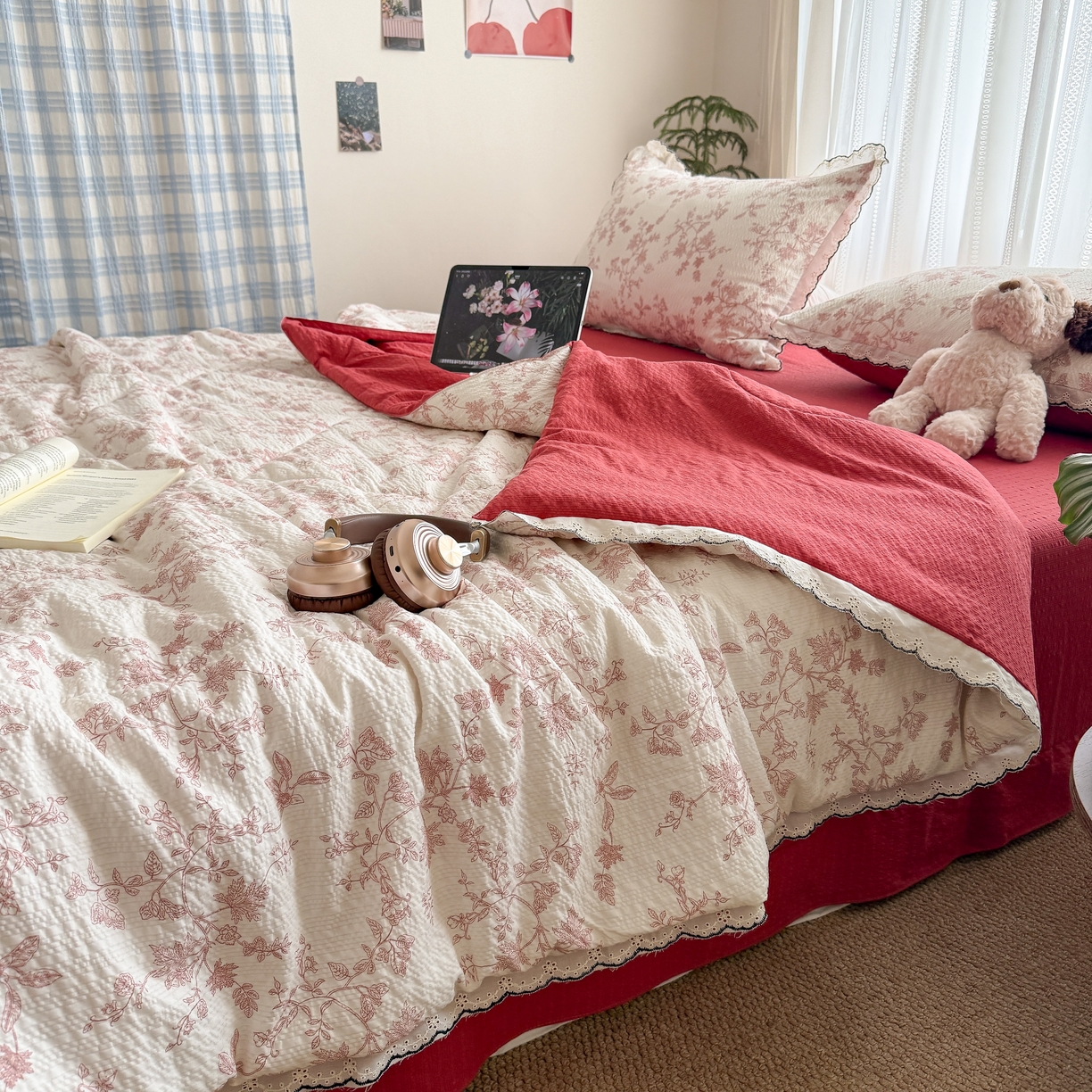 91家纺网 家纺一手货源 找家纺 欧尚 2026新款蕾丝花边夏被款四件套 丽莎