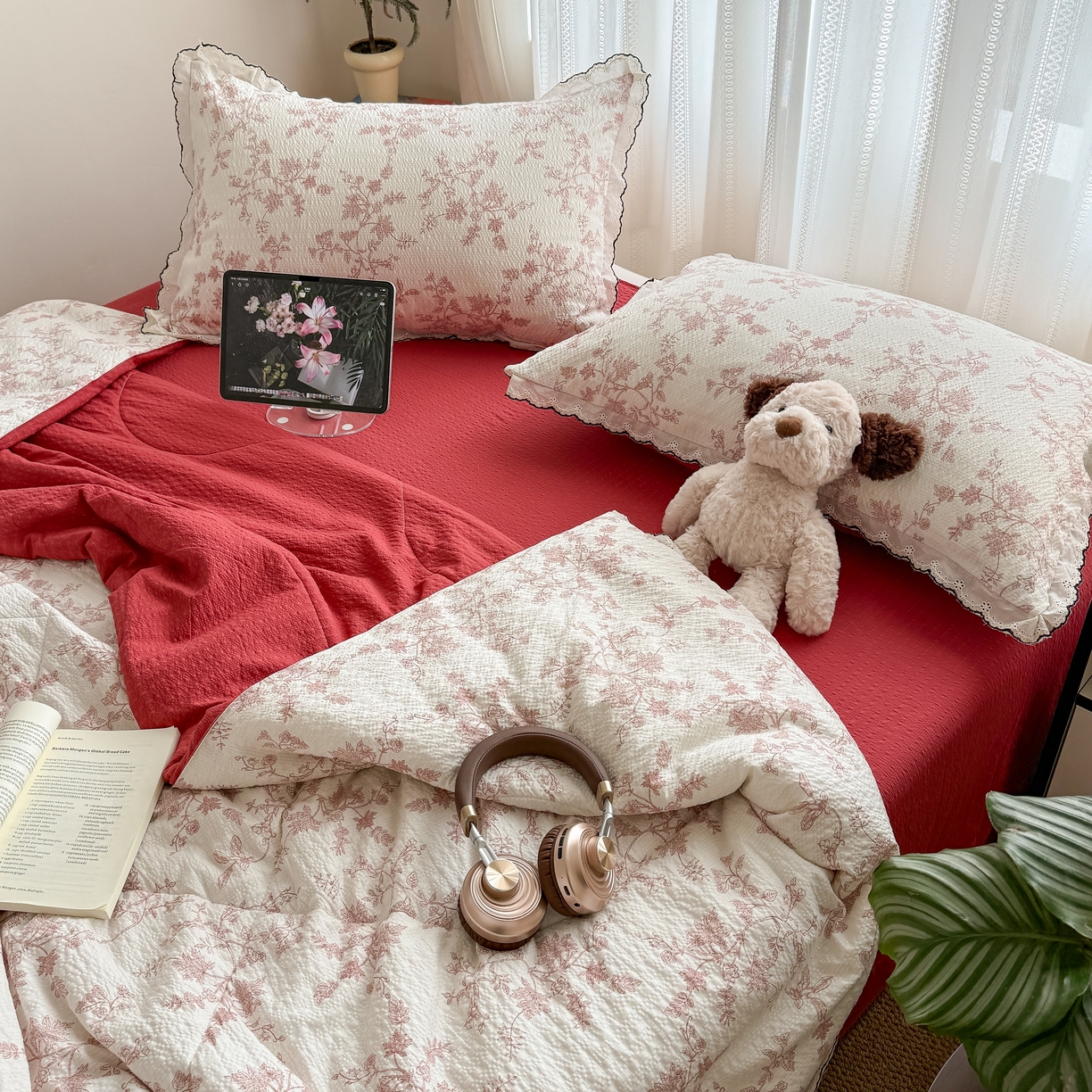 91家纺网 家纺一手货源 找家纺 欧尚 2026新款蕾丝花边夏被款四件套 丽莎