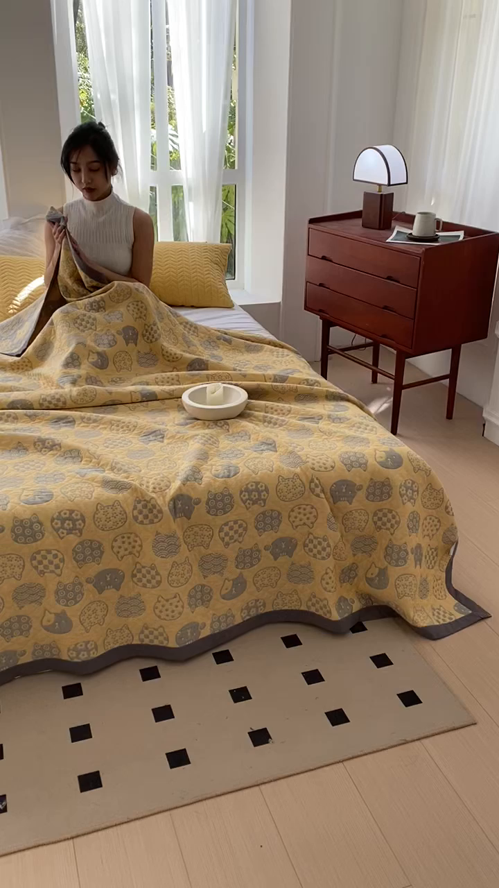 91家纺网 家纺一手货源 找家纺 （总）兄弟坊 2026新款A类全棉三层纱多功能毛巾被夏被夏凉被（盖毯床单夏被）