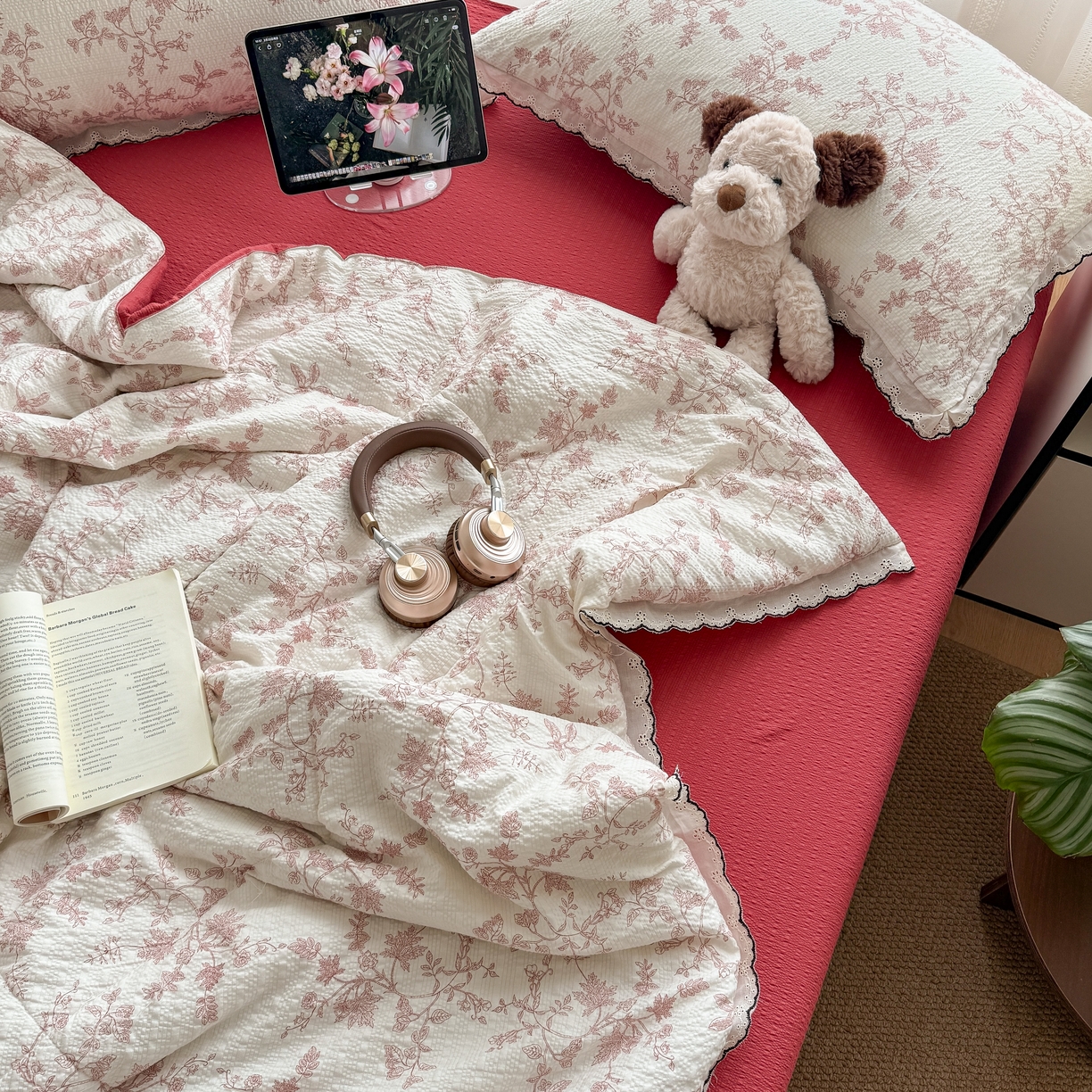 91家纺网 家纺一手货源 找家纺 欧尚 2026新款蕾丝花边夏被款四件套 丽莎