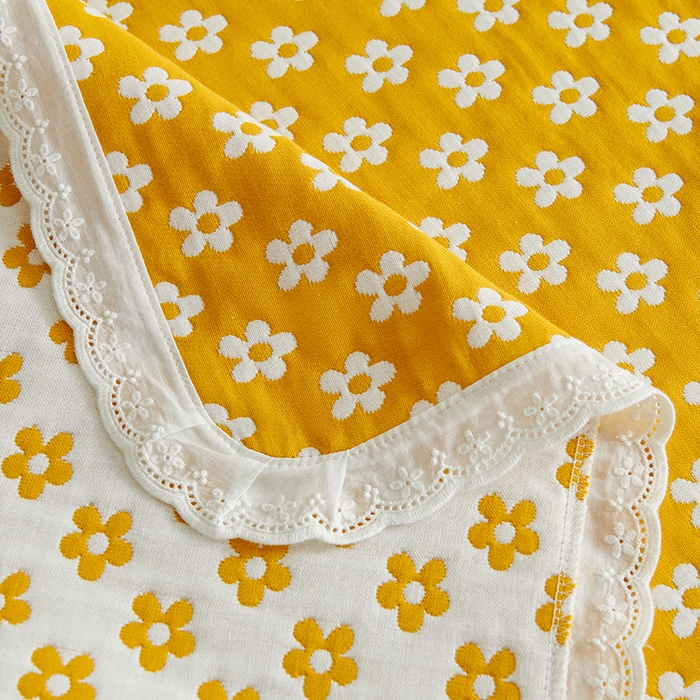 91家纺网 家纺一手货源 找家纺 （总）棠薇 2023新款花边款全棉纱布枕巾