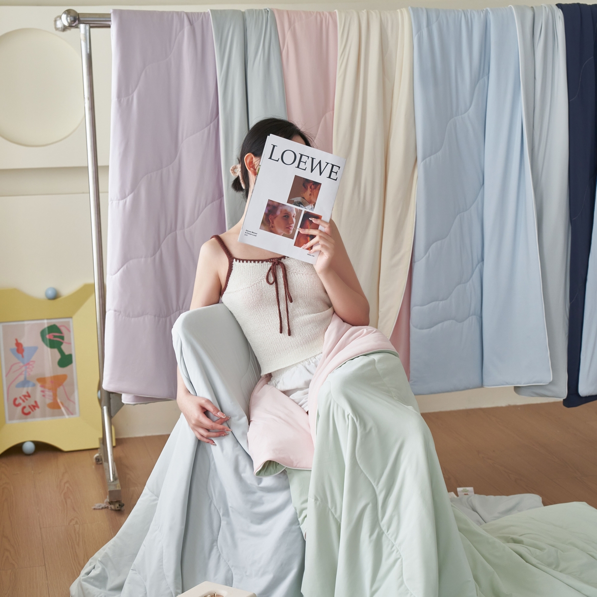 91家纺网 家纺一手货源 找家纺 亿梵家居 2026新款西瓜啵啵凉感夏被夏凉被空调被 组合图仅供参考不可下单