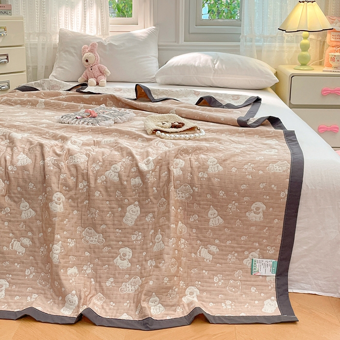 91家纺网 家纺一手货源 找家纺 （总）兄弟坊 2026新款A类全棉三层纱多功能毛巾被夏被夏凉被（盖毯床单夏被）