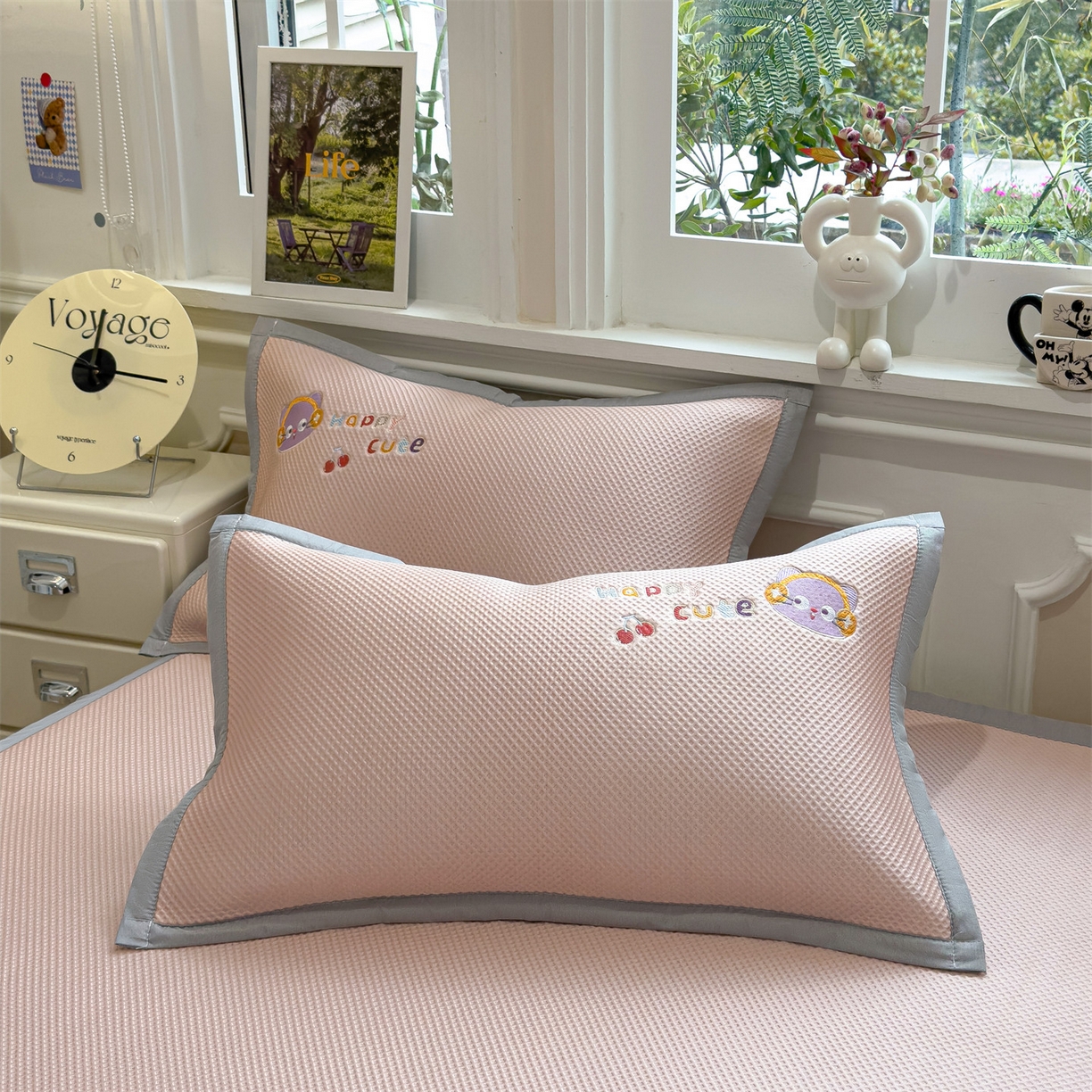 91家纺网 家纺一手货源 找家纺 （总）兄弟坊 2026新款高端A类PE高分子冰丝凉席卡通贴布凉席冰豆豆软凉席