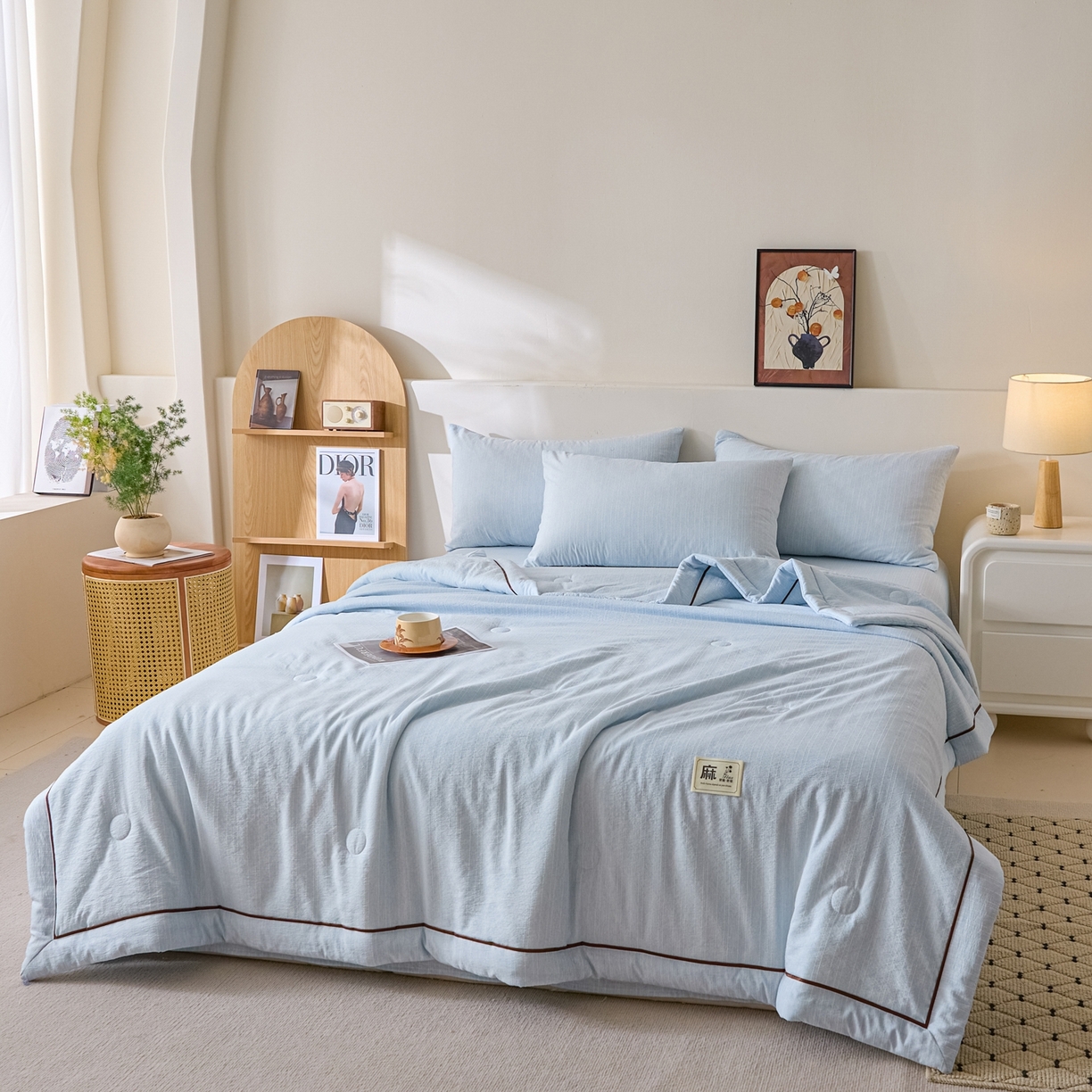 91家纺网 家纺一手货源 找家纺 （总）顺兴家居 2026新款提花色织水洗麻夏被夏凉被空调被四件套