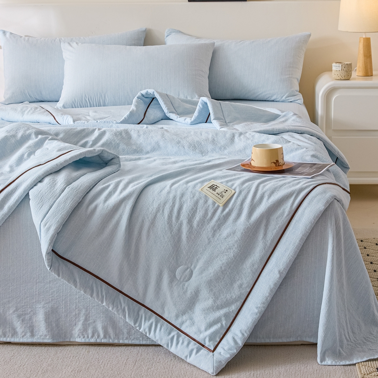 91家纺网 家纺一手货源 找家纺 （总）顺兴家居 2026新款提花色织水洗麻夏被夏凉被空调被四件套