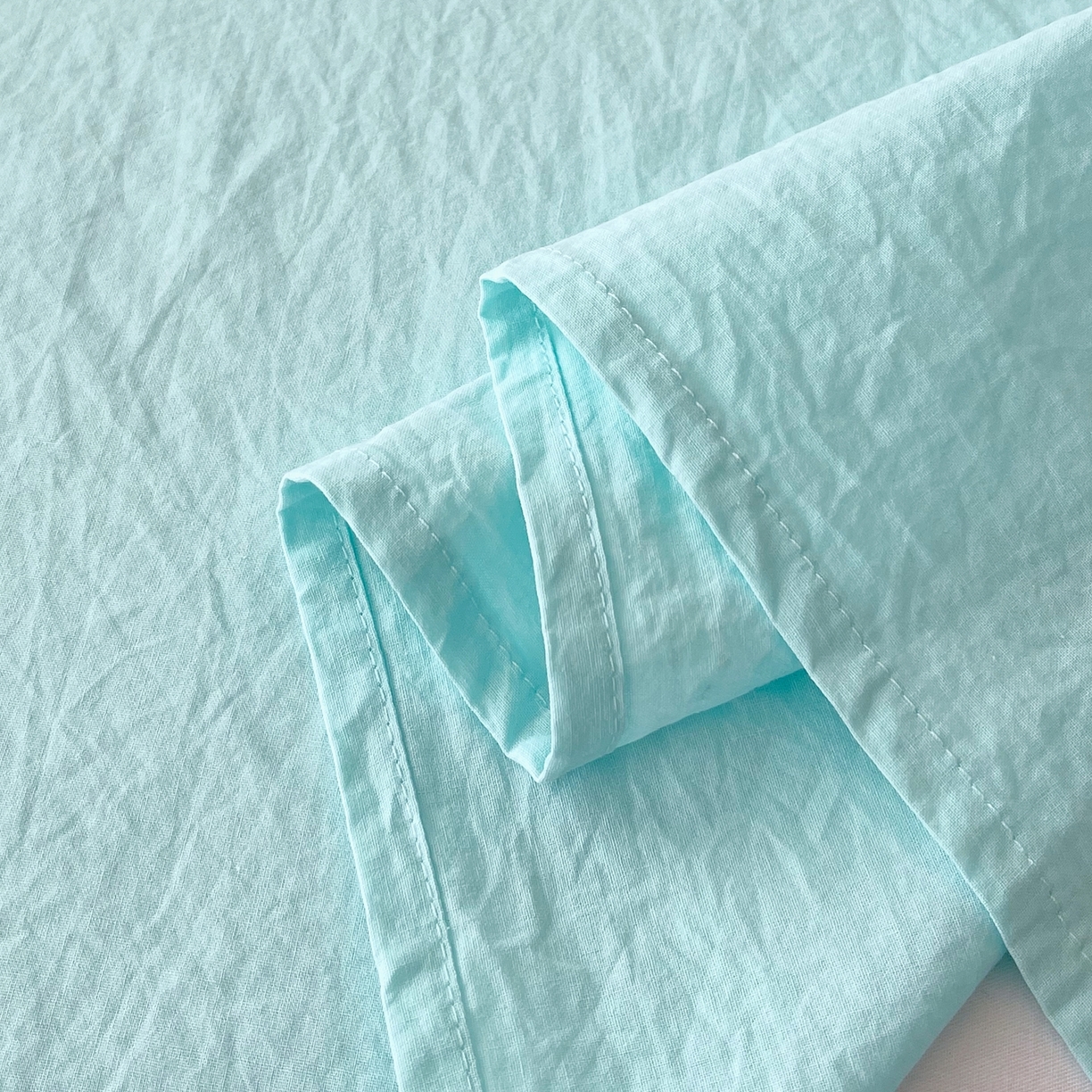 91家纺网 家纺一手货源 找家纺 春皖家纺 2026春夏新款双拼全棉水洗棉单床单床单单件单品床单 素雅翠兰