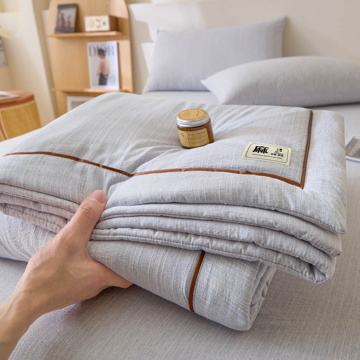 91家纺网 家纺一手货源 找家纺 （总）顺兴家居 2026新款提花色织水洗麻夏被夏凉被空调被四件套