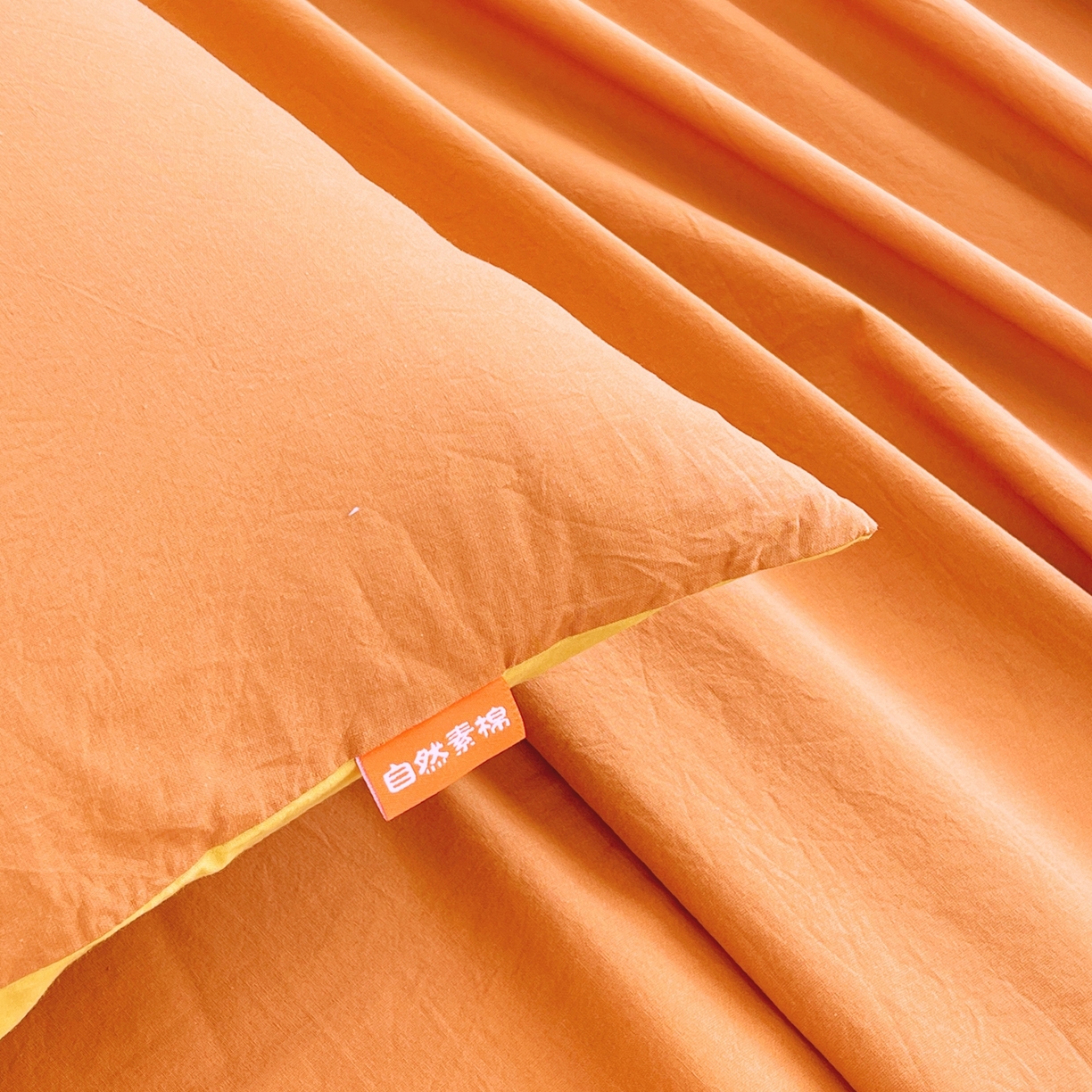 91家纺网 家纺一手货源 找家纺 春皖家纺 2026春夏新款双拼全棉水洗棉单床单床单单件单品床单 素雅焦糖