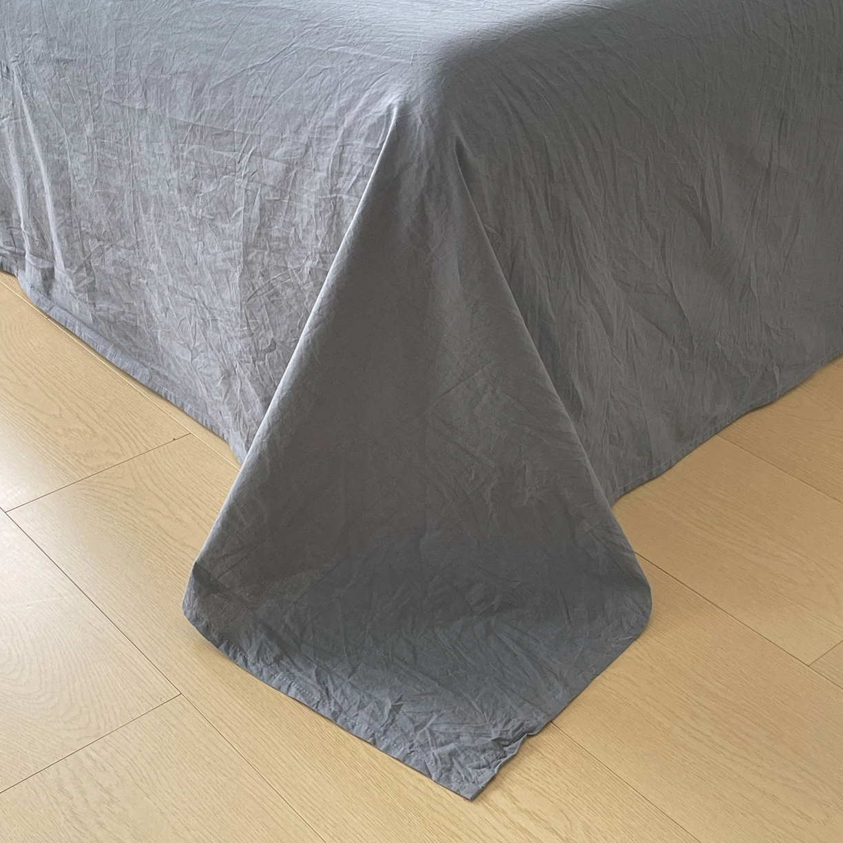 91家纺网 家纺一手货源 找家纺 春皖家纺 2026春夏新款双拼全棉水洗棉单床单床单单件单品床单 素雅墨灰