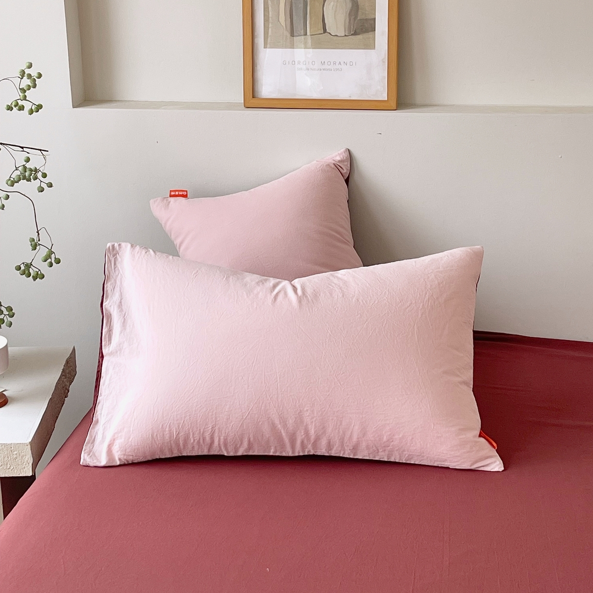 91家纺网 家纺一手货源 找家纺 （总）春皖家纺 2026春夏新款双拼全棉水洗棉单枕套枕套单件单品枕套