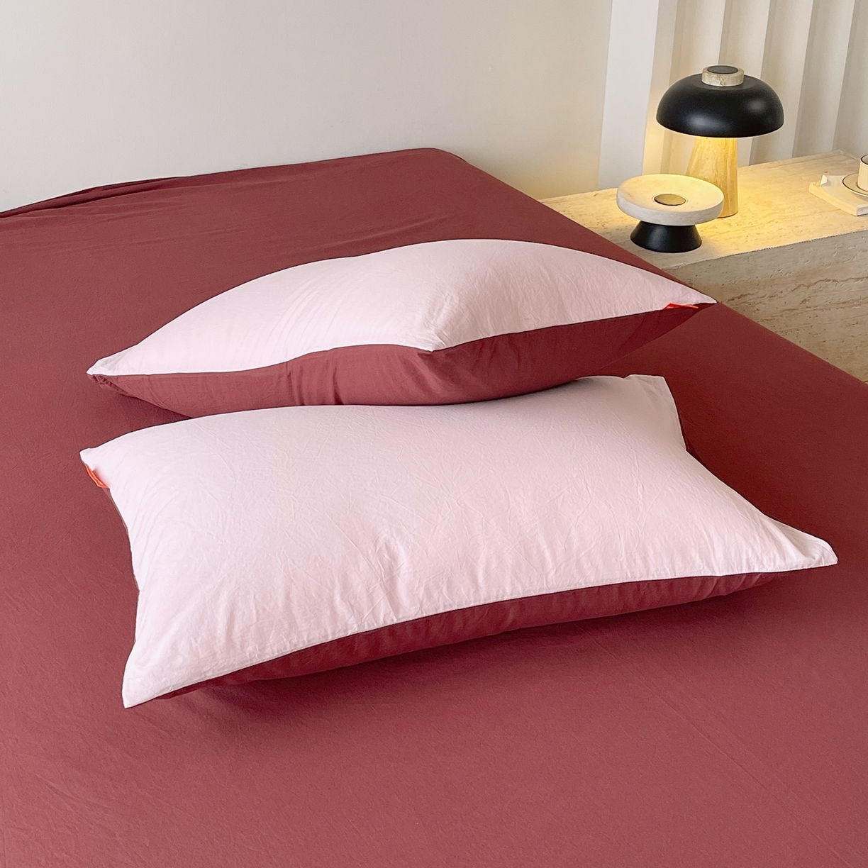 91家纺网 家纺一手货源 找家纺 （总）春皖家纺 2026春夏新款双拼全棉水洗棉单枕套枕套单件单品枕套