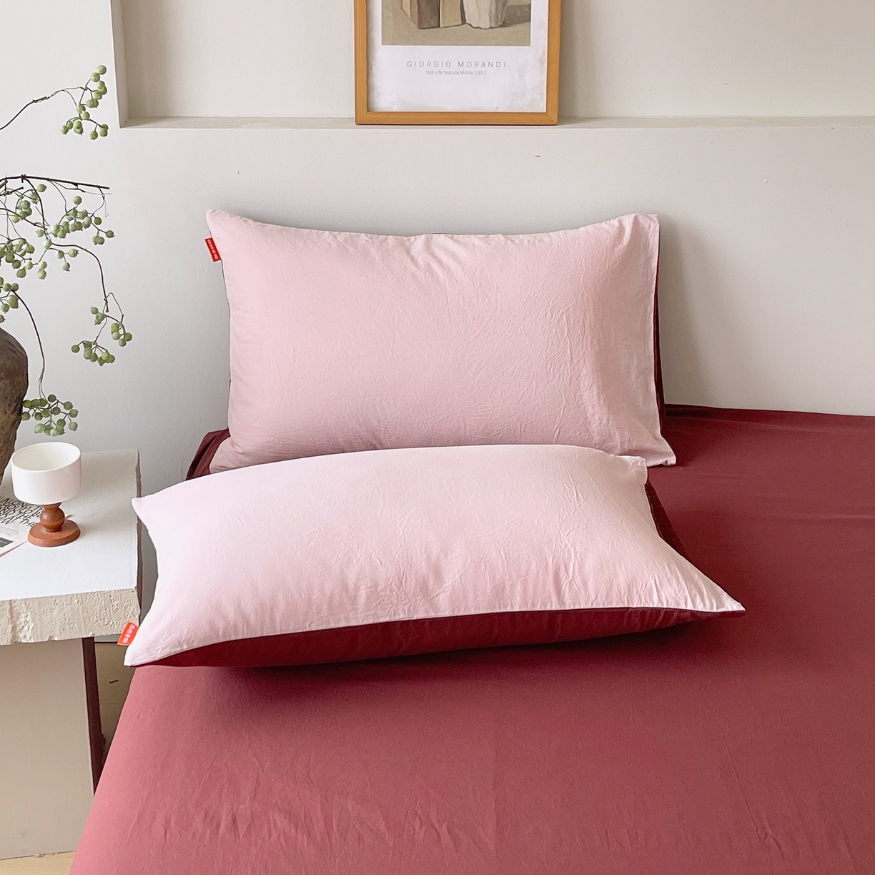 91家纺网 家纺一手货源 找家纺 （总）春皖家纺 2026春夏新款双拼全棉水洗棉单枕套枕套单件单品枕套