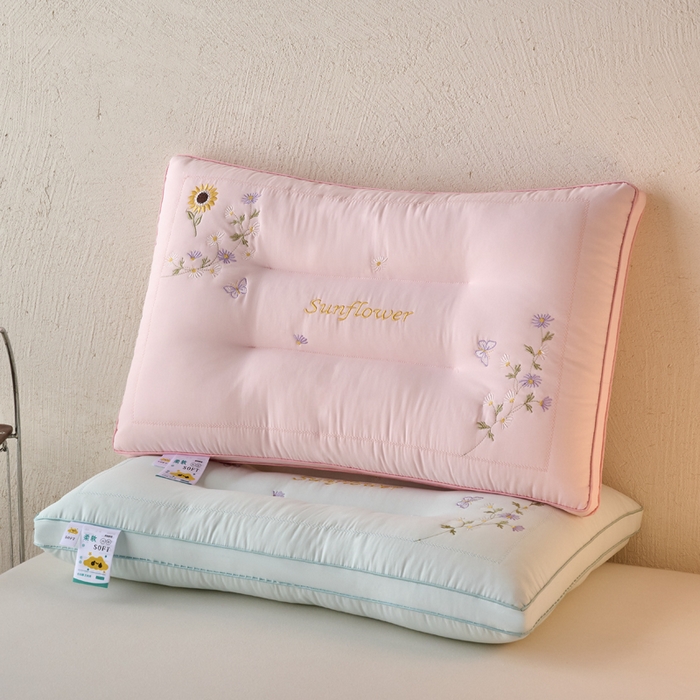 91家纺网 家纺一手货源 找家纺 （总）帝诺妮枕芯坊 2026新款亲肤羽丝棉枕芯-一路生花