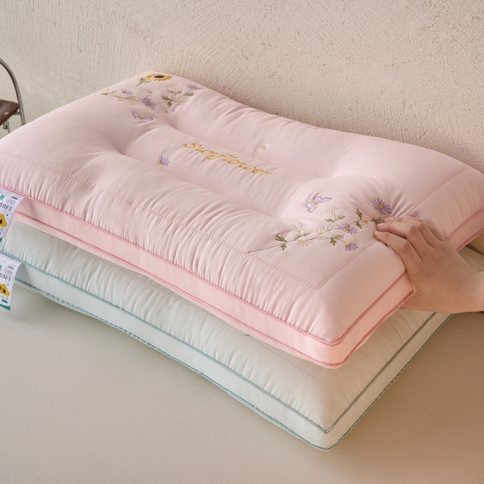 91家纺网 家纺一手货源 找家纺 （总）帝诺妮枕芯坊 2026新款亲肤羽丝棉枕芯-一路生花