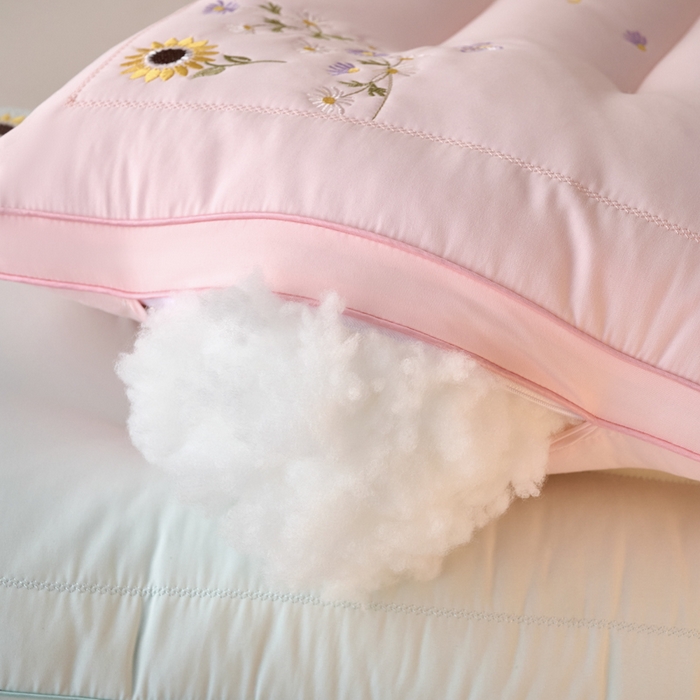 91家纺网 家纺一手货源 找家纺 （总）帝诺妮枕芯坊 2026新款亲肤羽丝棉枕芯-一路生花