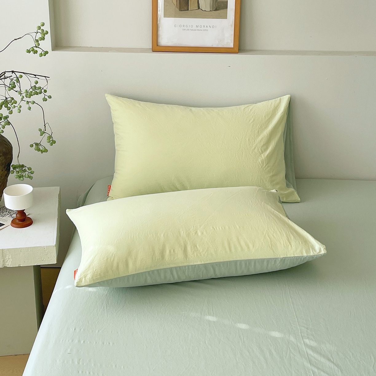 91家纺网 家纺一手货源 找家纺 （总）春皖家纺 2026春夏新款双拼全棉水洗棉单枕套枕套单件单品枕套