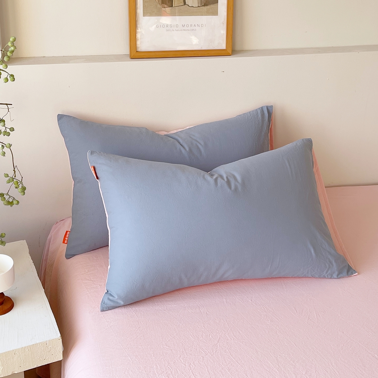 91家纺网 家纺一手货源 找家纺 （总）春皖家纺 2026春夏新款双拼全棉水洗棉单枕套枕套单件单品枕套