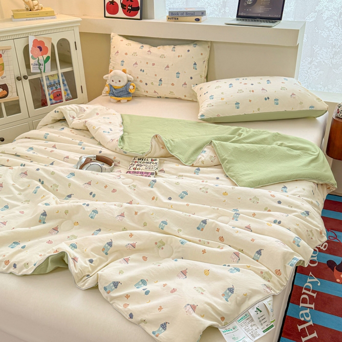 91家纺网 家纺一手货源 找家纺 漫仙阁家纺 2026新款空调被保暖透气抗菌夏被子被芯 家园