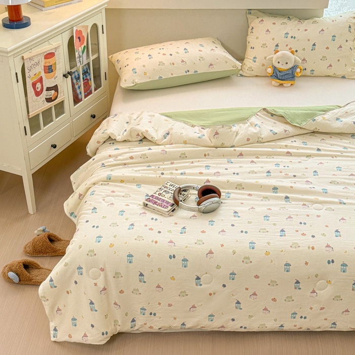 91家纺网 家纺一手货源 找家纺 漫仙阁家纺 2026新款空调被保暖透气抗菌夏被子被芯 家园