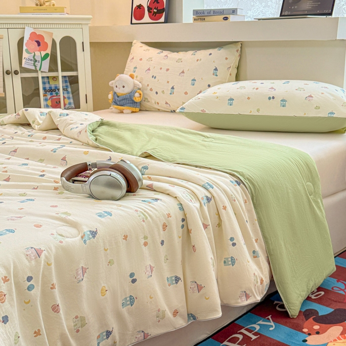 91家纺网 家纺一手货源 找家纺 漫仙阁家纺 2026新款空调被保暖透气抗菌夏被子被芯 家园