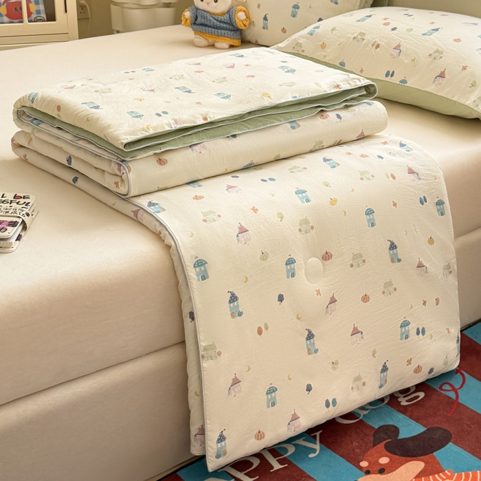 漫仙阁家纺 2026新款空调被保暖透气抗菌夏被子被芯 家园