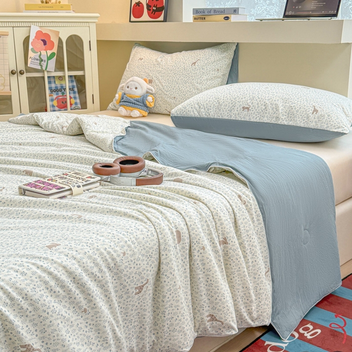 91家纺网 家纺一手货源 找家纺 漫仙阁家纺 2026新款空调被保暖透气抗菌夏被子被芯 萌物